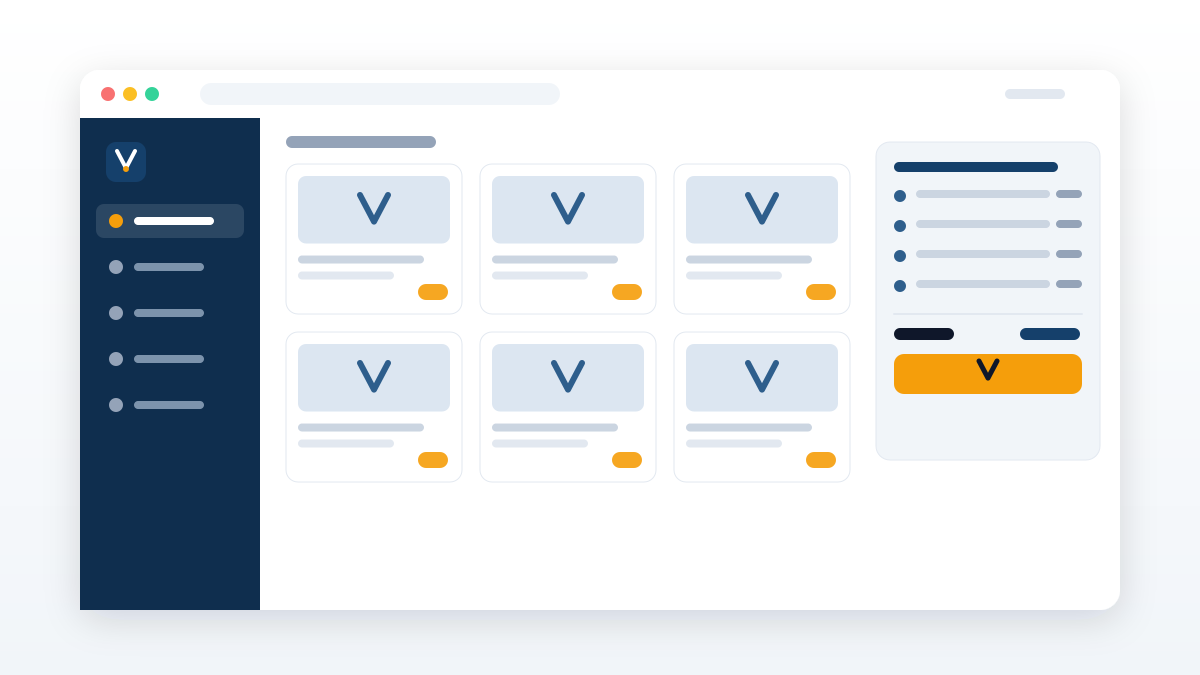 VBeslag dashboard showing a hardware catalogue, a quote summary and order tracking